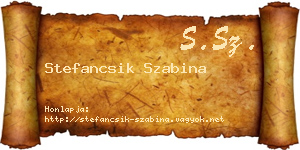 Stefancsik Szabina névjegykártya